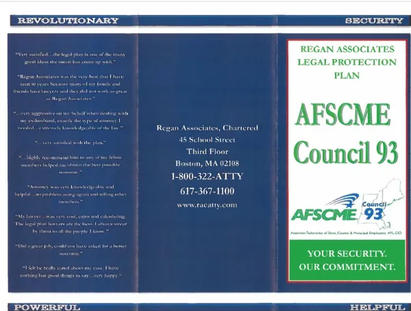 Regan Associates Legal Protection Flyer outside